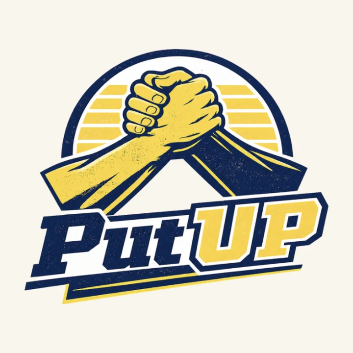 PutUp logo: a red upward arrow above the word PUTUP